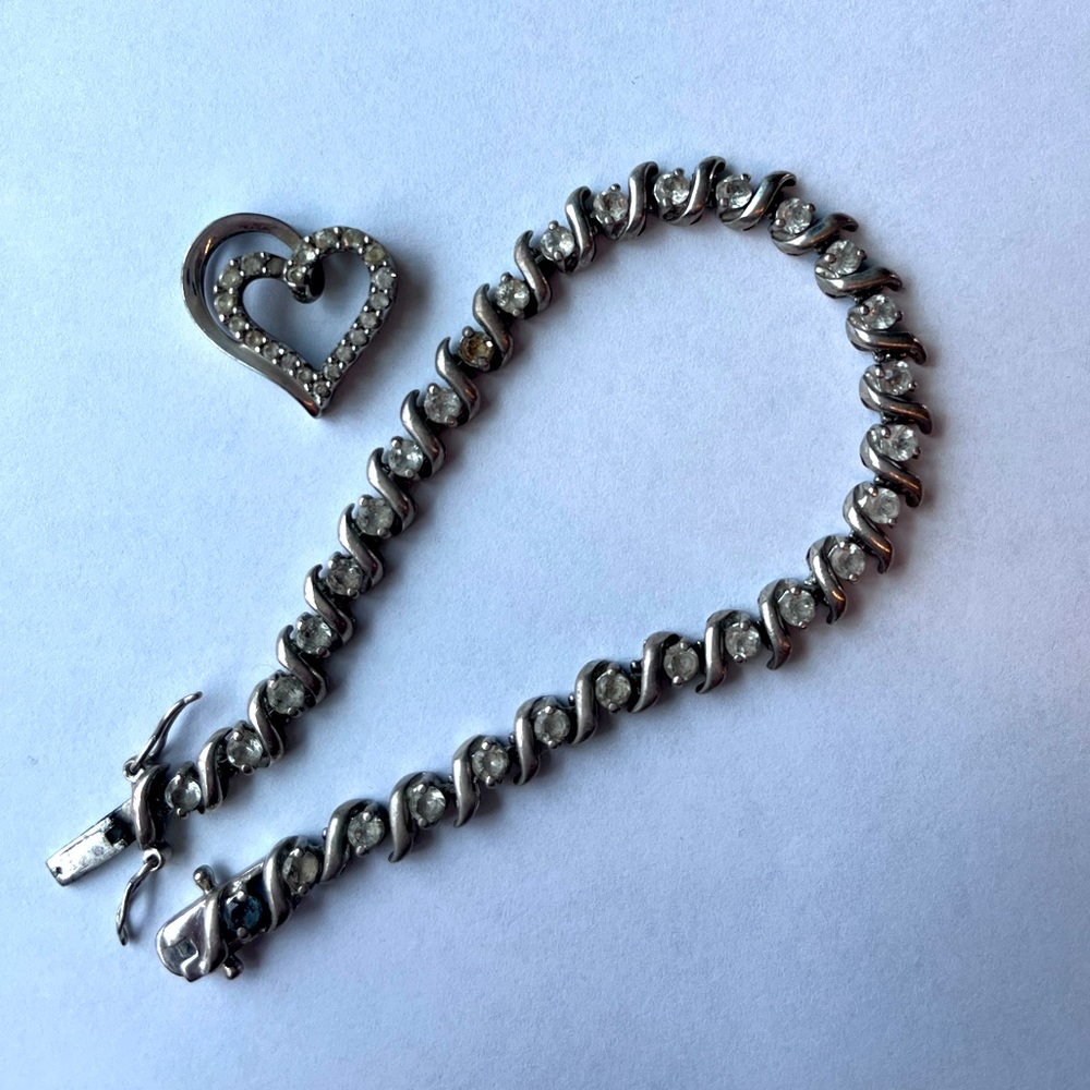 KAY JEWELERS - HEART CHARM AND TENNIS BRACELET